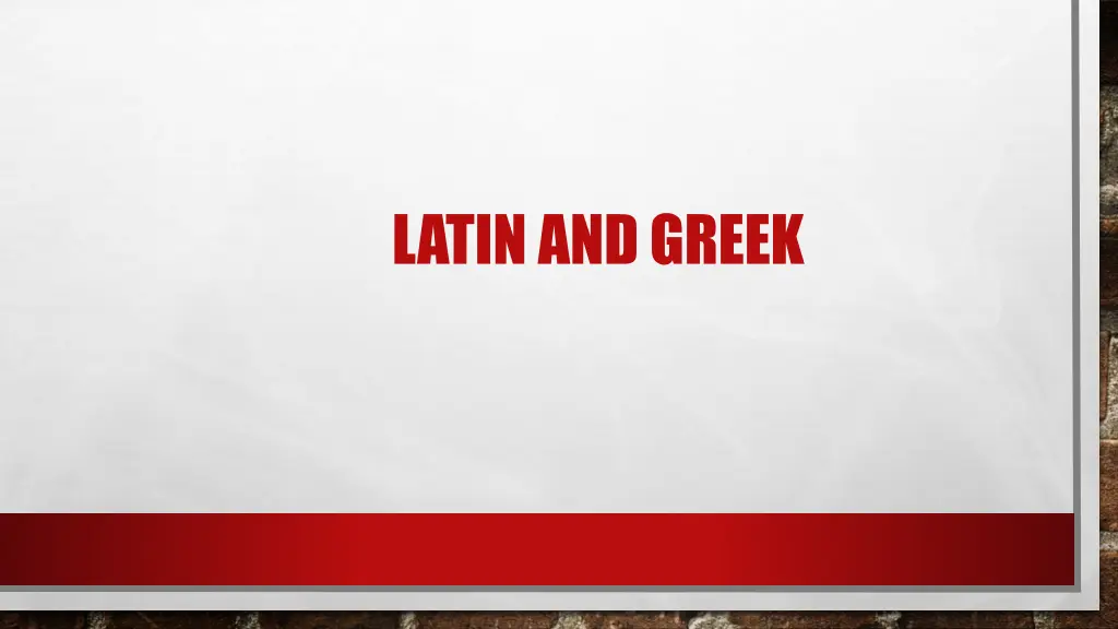 latin and greek