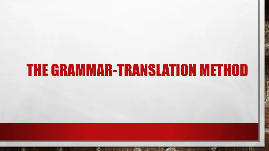 the grammar translation method