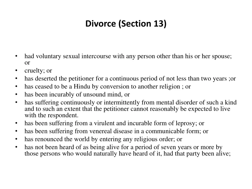 divorce section 13