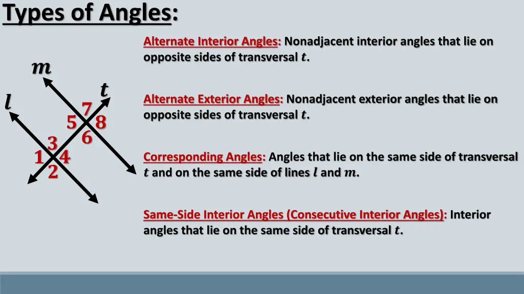 types of angles