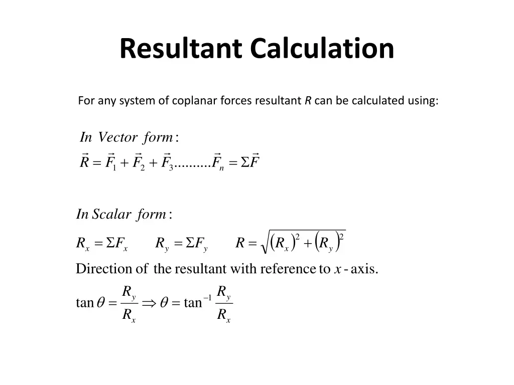 resultant calculation