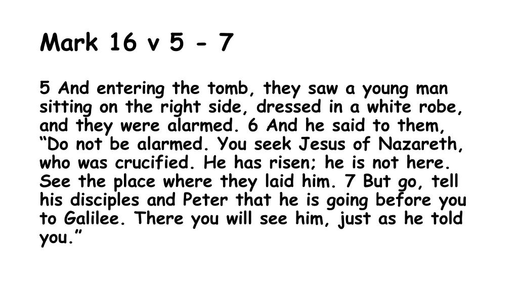 mark 16 v 5 7