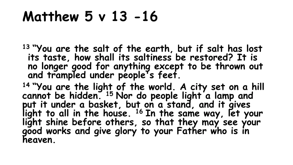matthew 5 v 13 16