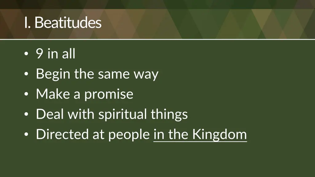 i beatitudes