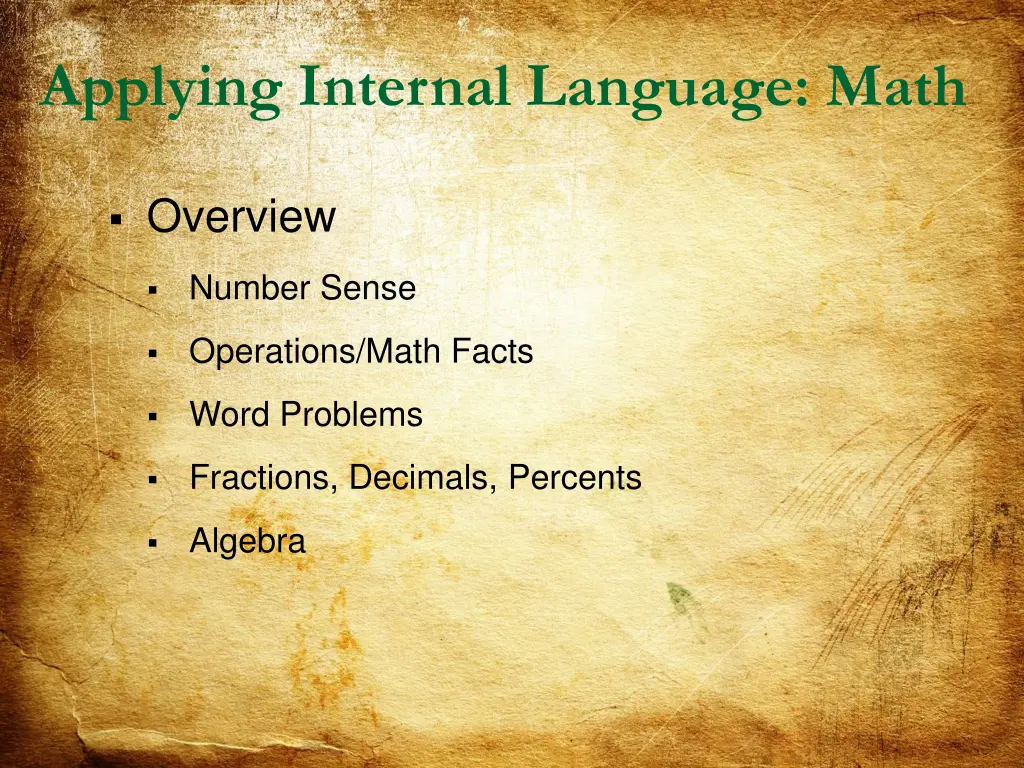 applying internal language math 1