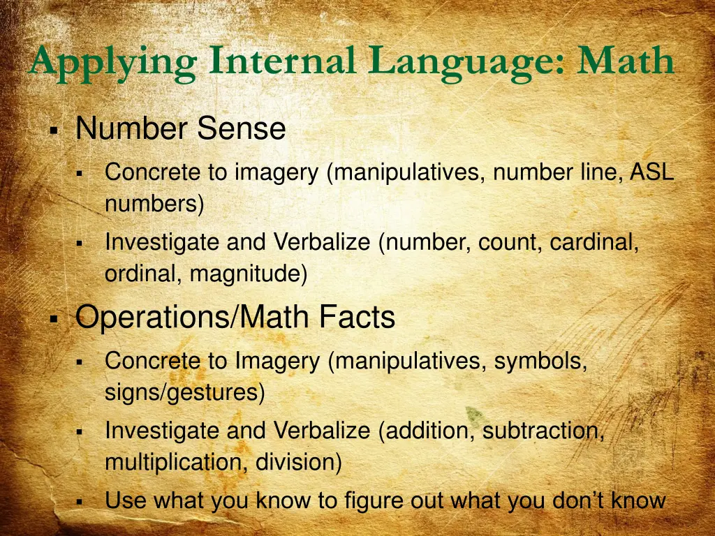 applying internal language math 2