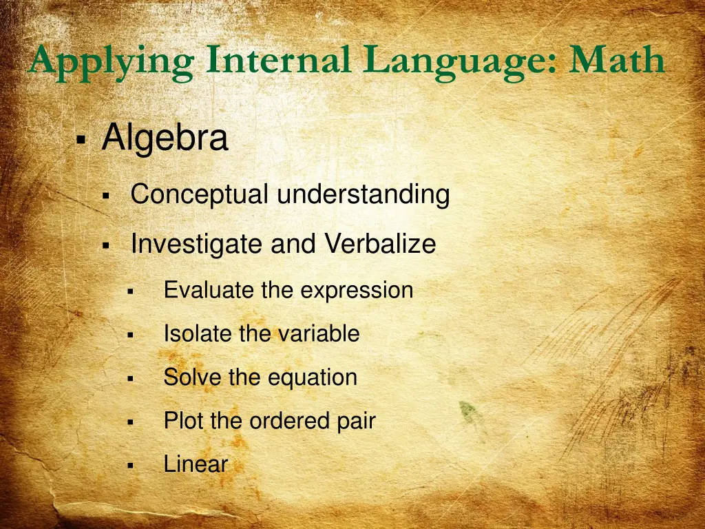 applying internal language math 4