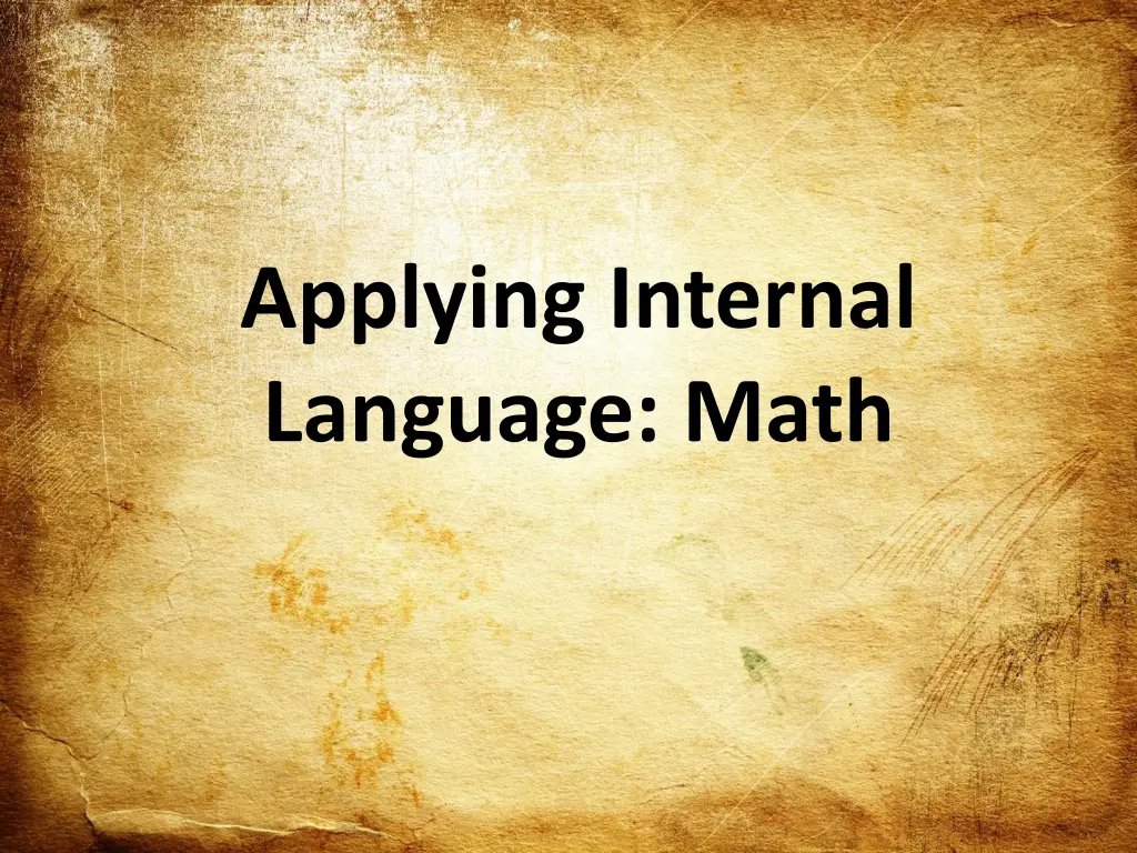 applying internal language math