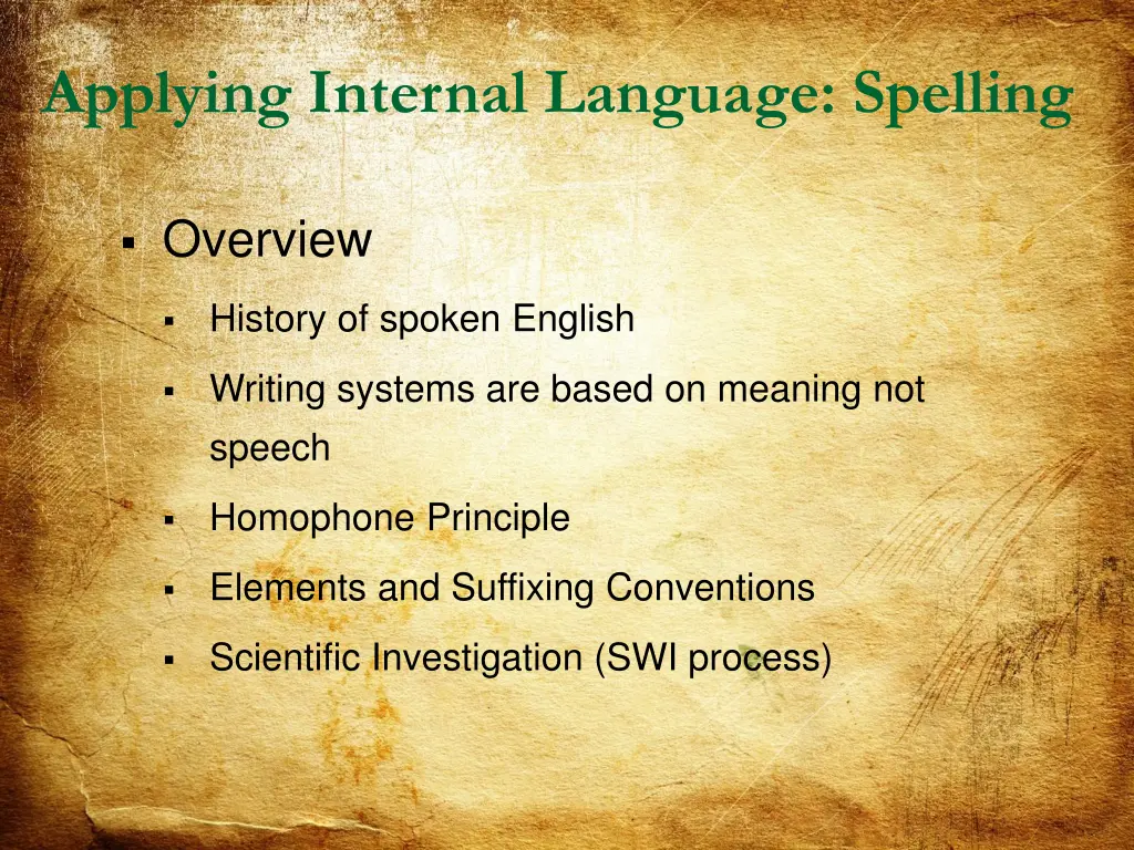 applying internal language spelling 1