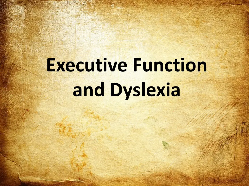 executive function and dyslexia