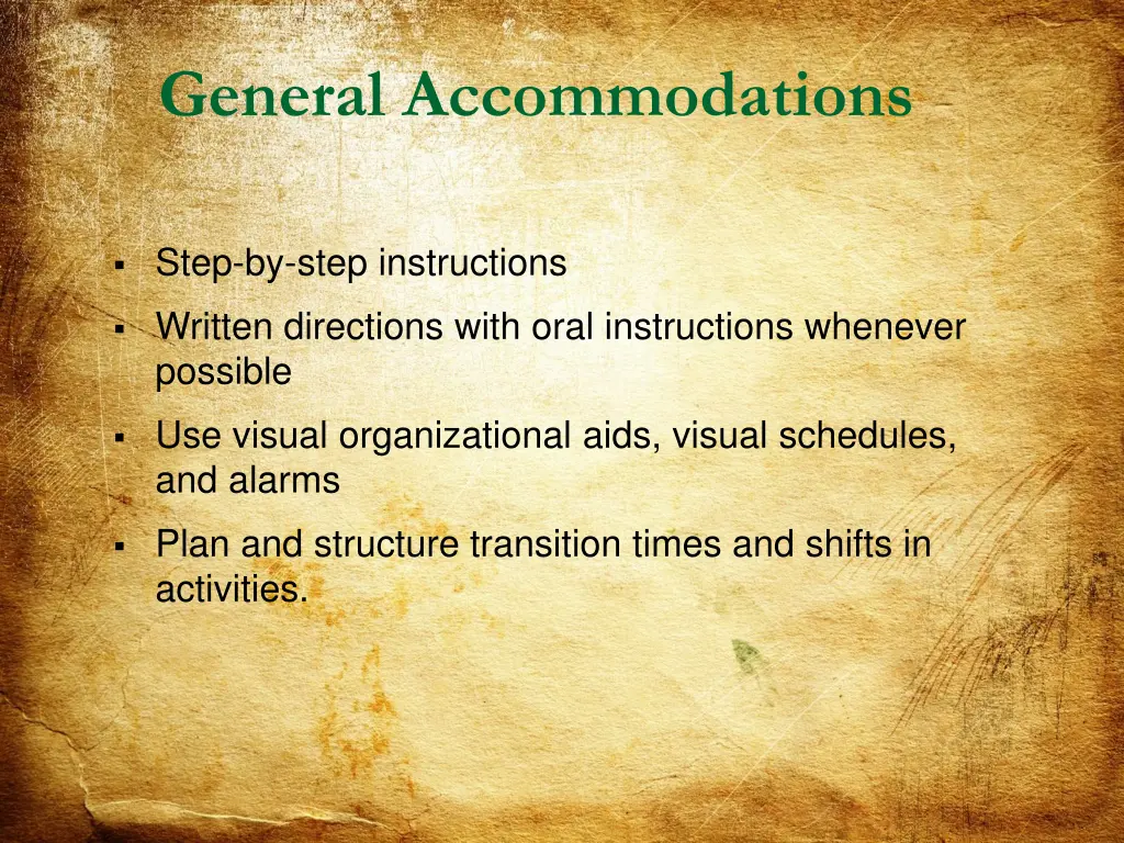 general accommodations
