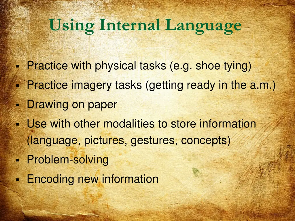 using internal language