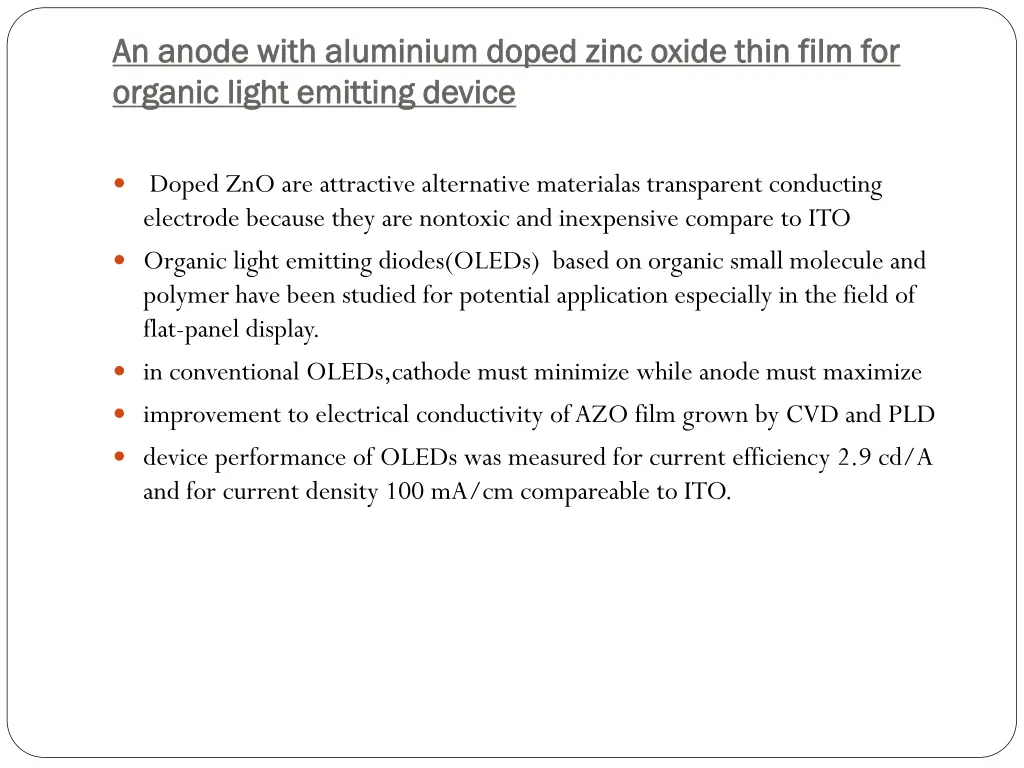 an anode with an anode with aluminium organic