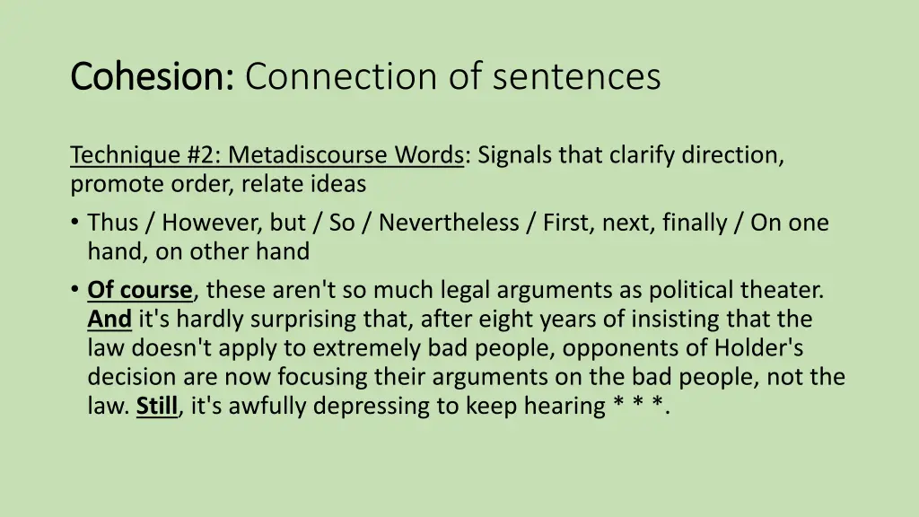 cohesion cohesion connection of sentences