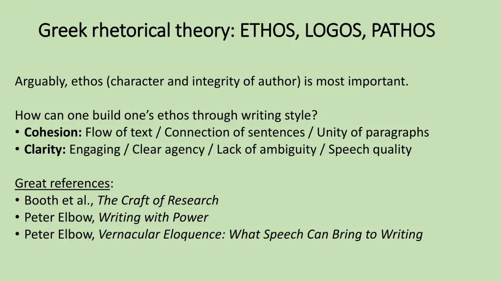 greek rhetorical theory ethos logos pathos greek