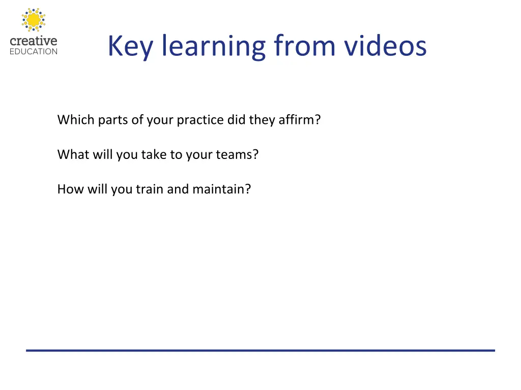 key learning from videos