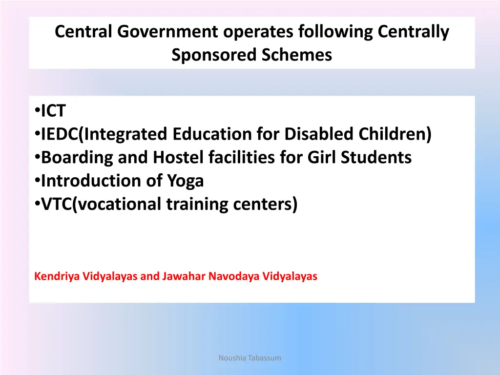 central government operates following centrally