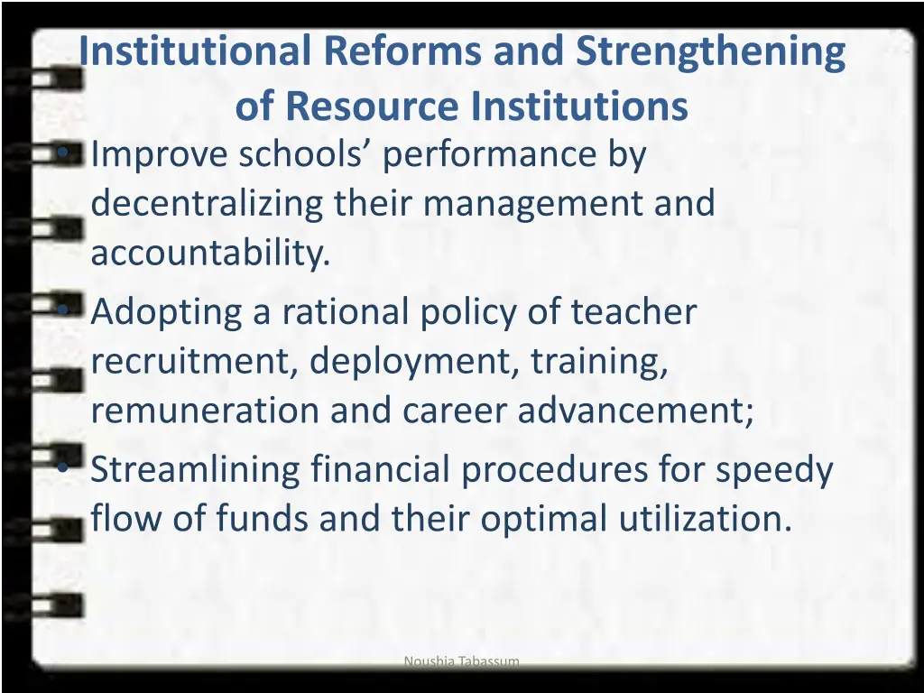 institutional reforms and strengthening