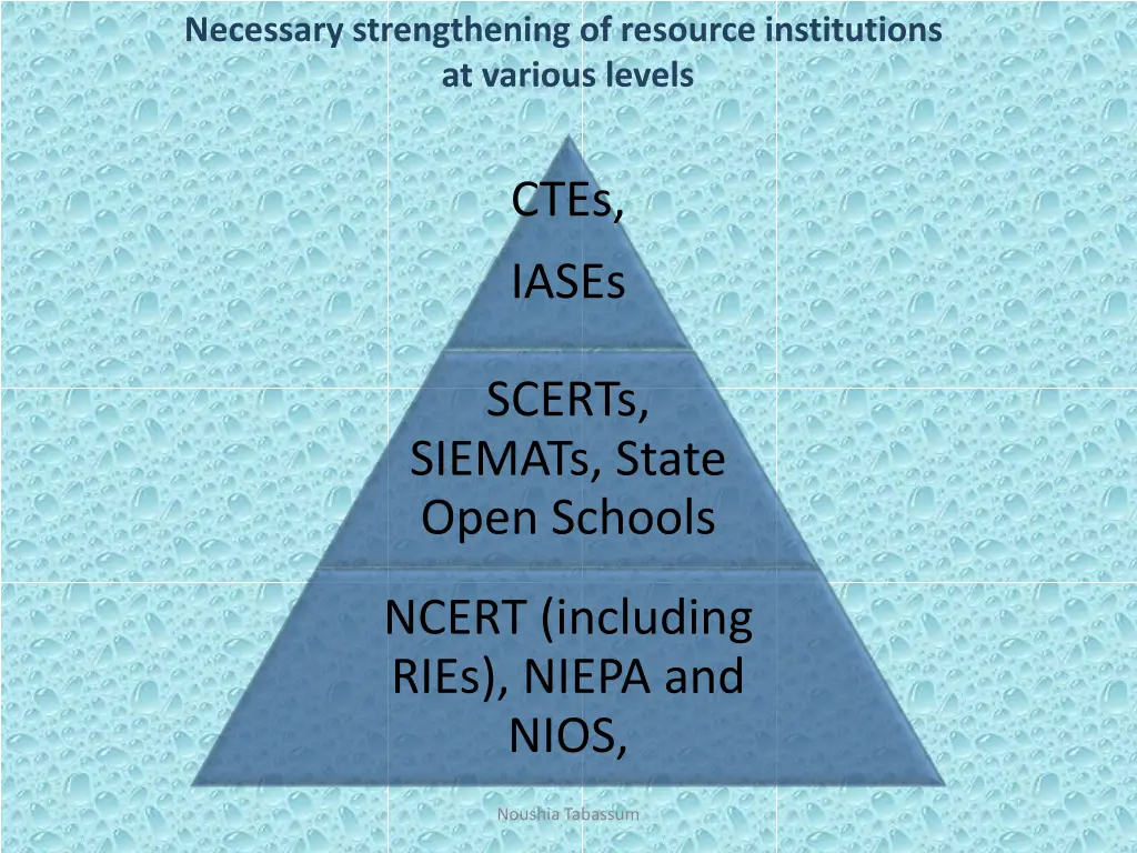 necessary strengthening of resource institutions