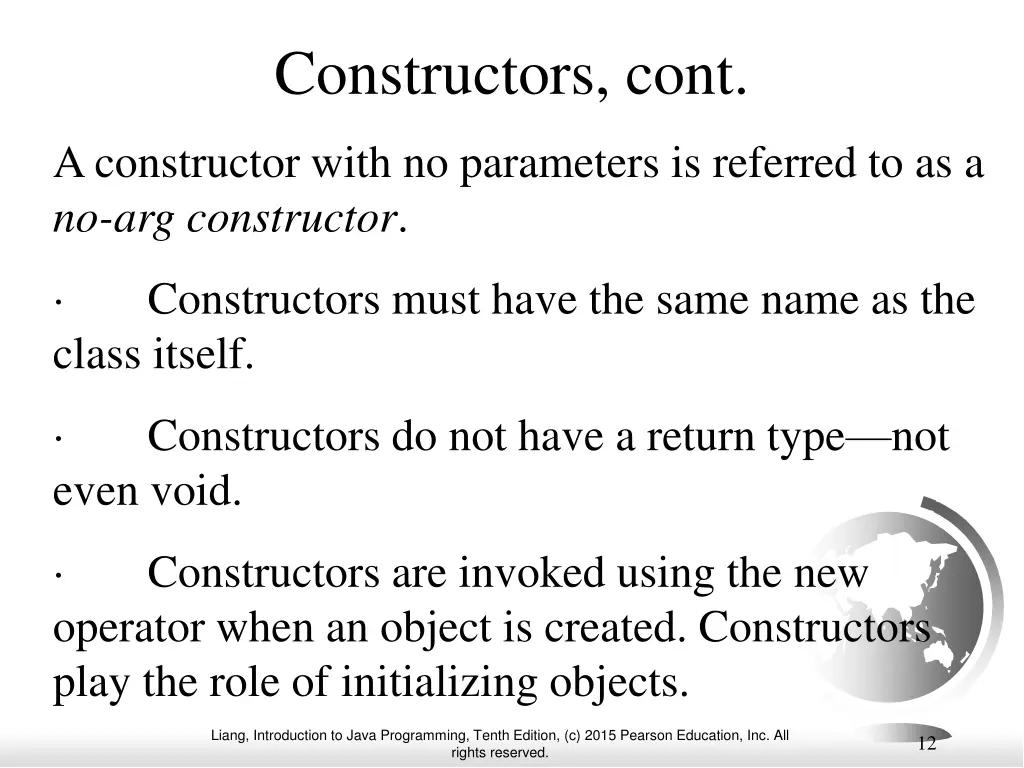 constructors cont