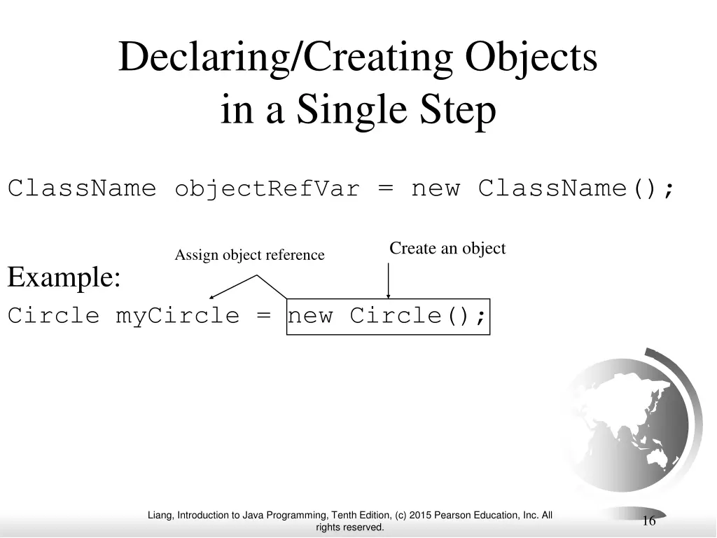 declaring creating objects in a single step