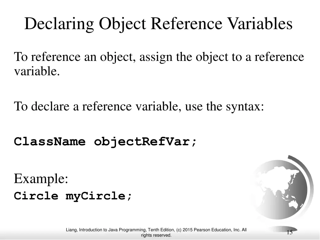 declaring object reference variables