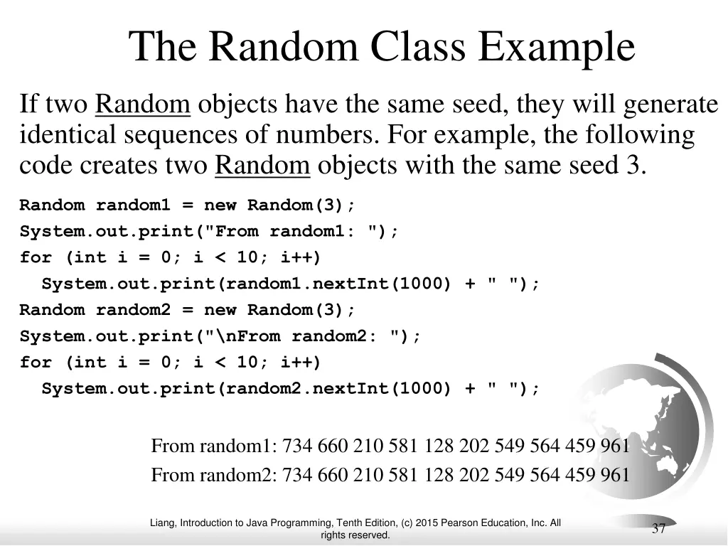 the random class example