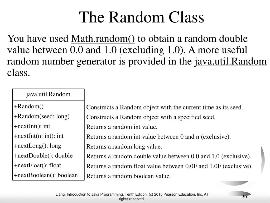 the random class