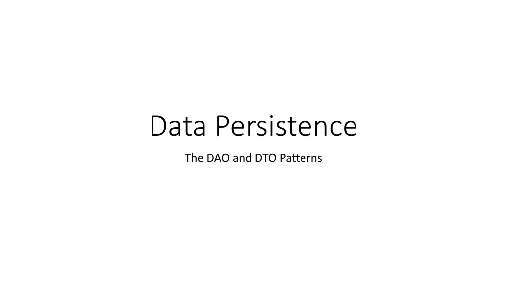 data persistence