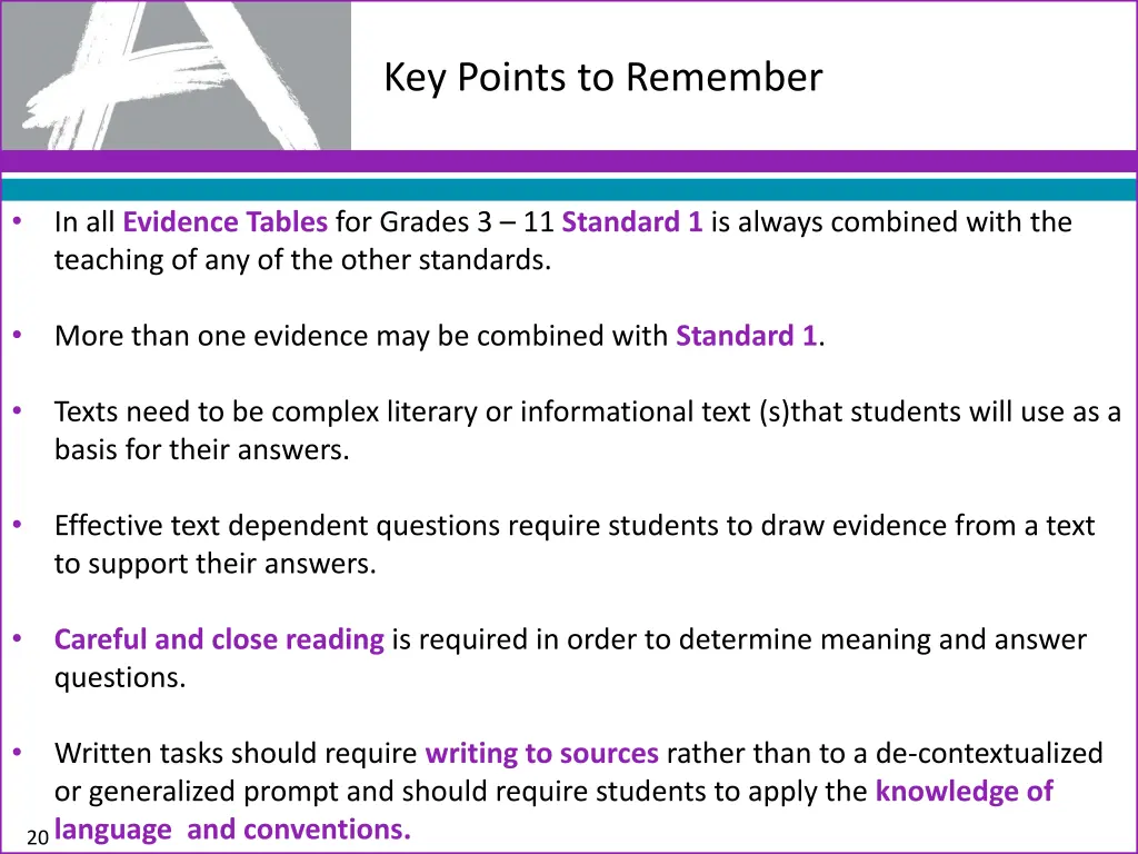 key points to remember