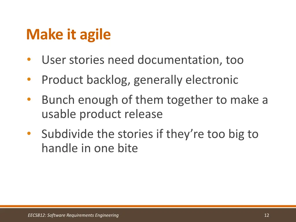 make it agile