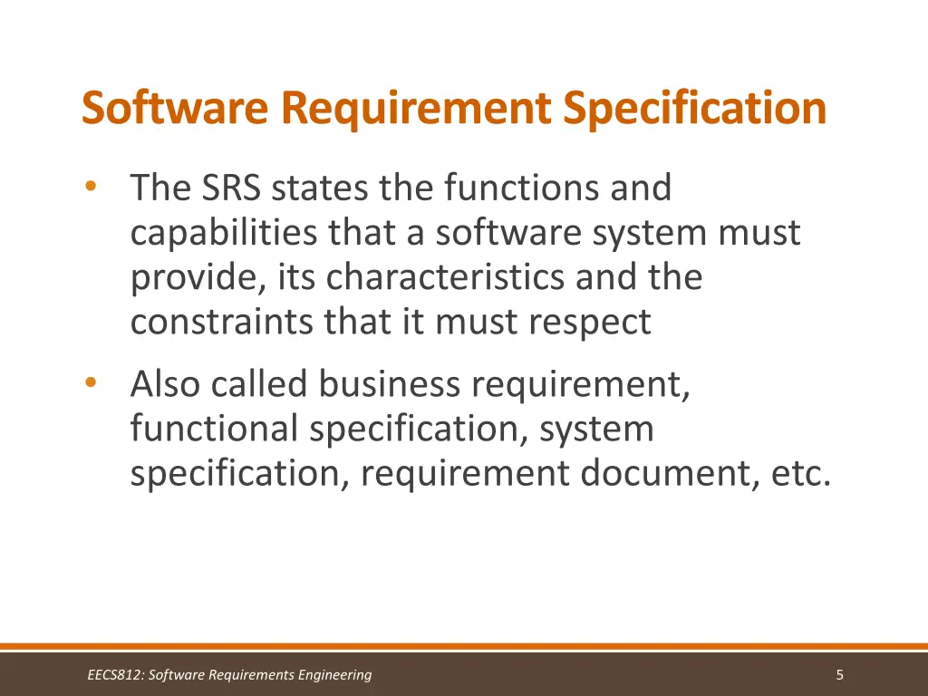 software requirement specification