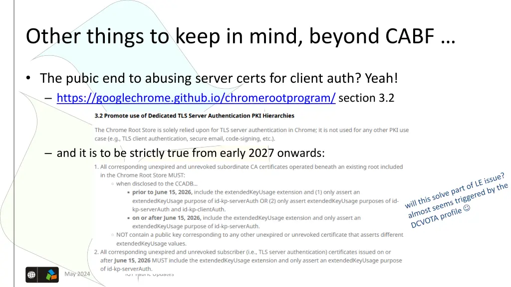 other things to keep in mind beyond cabf
