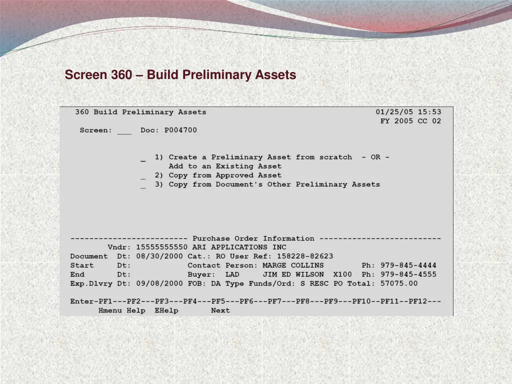 screen 360 build preliminary assets