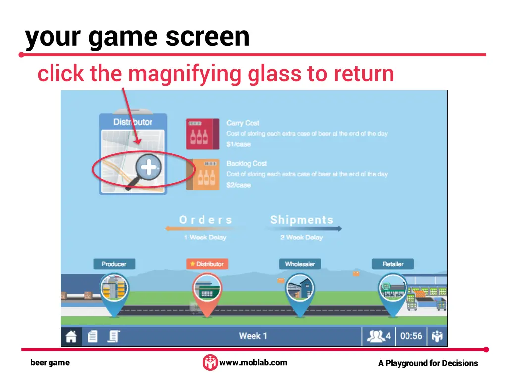 your game screen click the magnifying glass