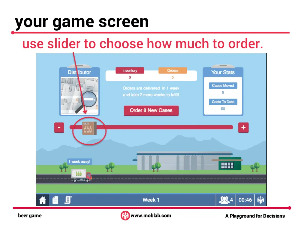 your game screen use slider to choose how much