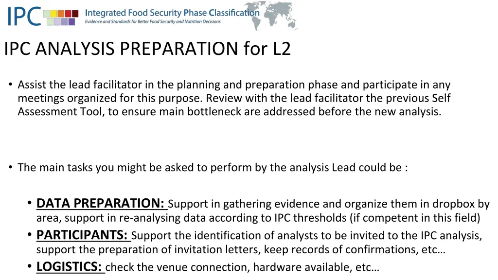 ipc analysis preparation for l2