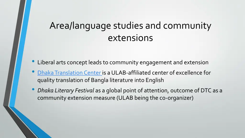 area language studies and community extensions