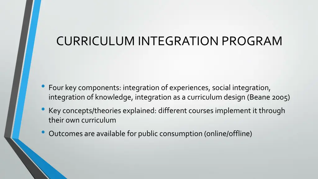 curriculum integration program