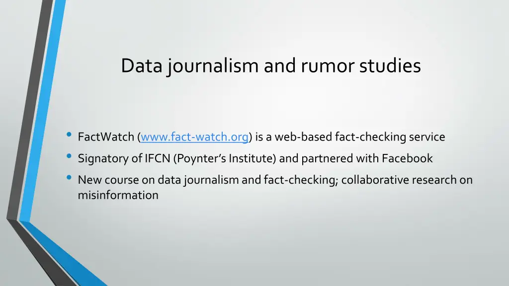data journalism and rumor studies