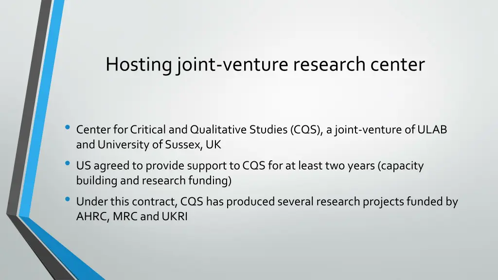 hosting joint venture research center