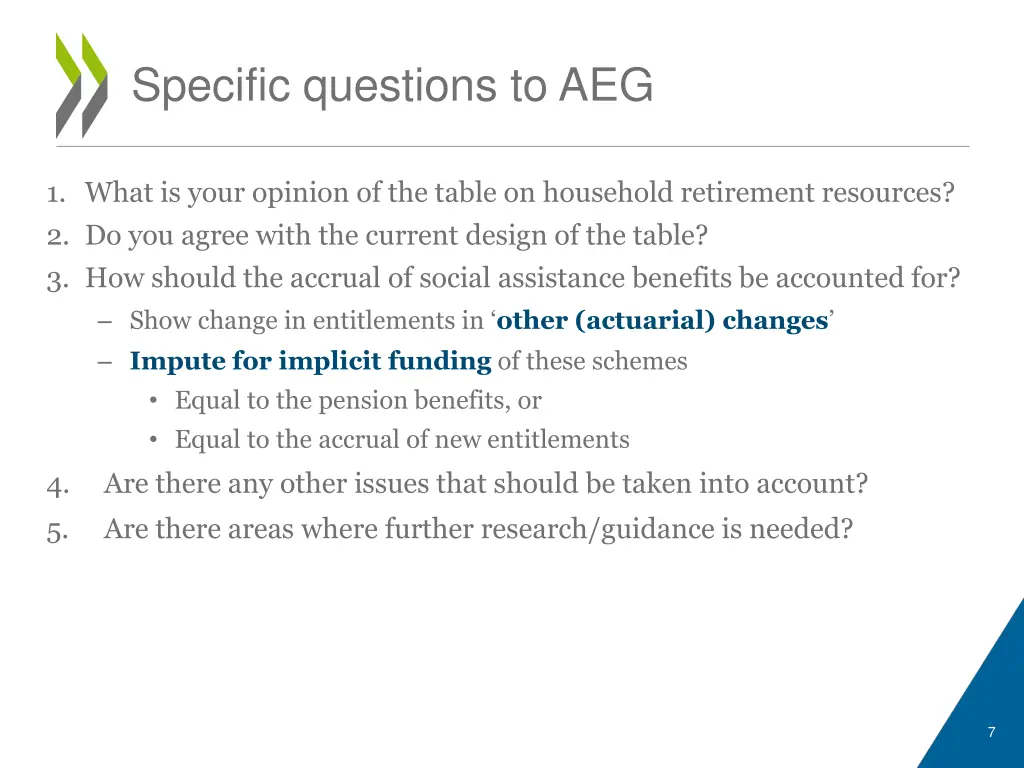 specific questions to aeg