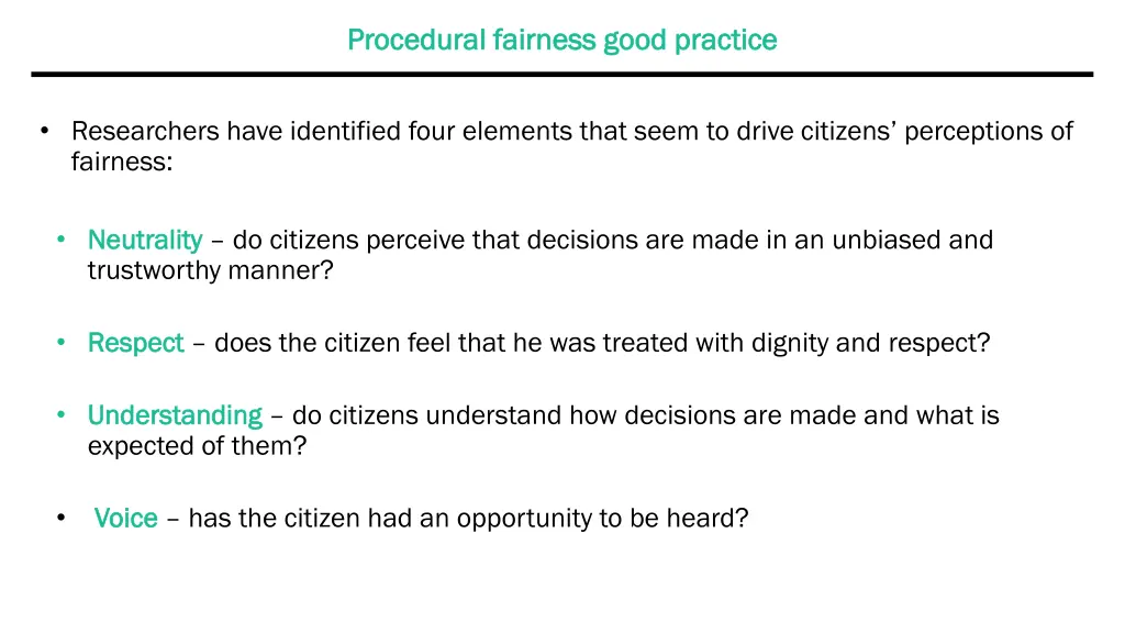 procedural fairness good practice procedural