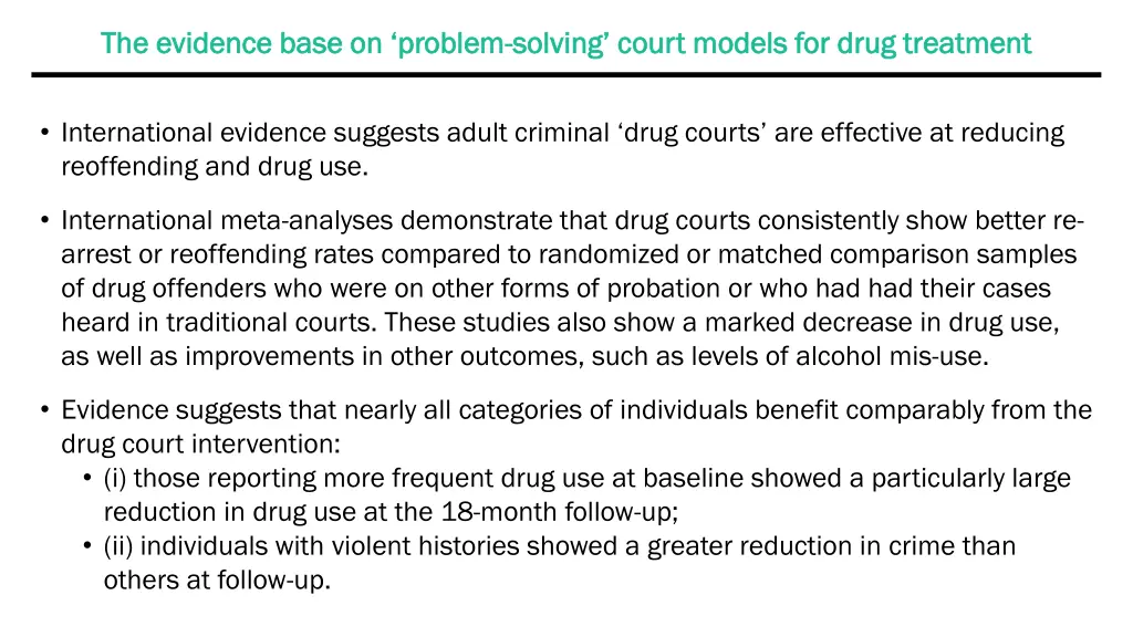 the evidence base on problem the evidence base