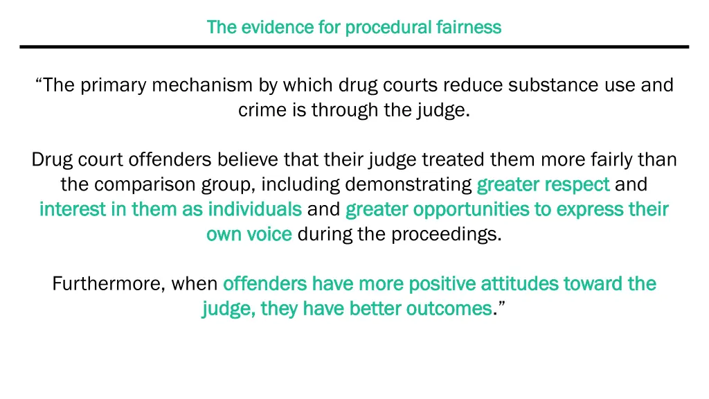 the evidence for procedural fairness the evidence 1