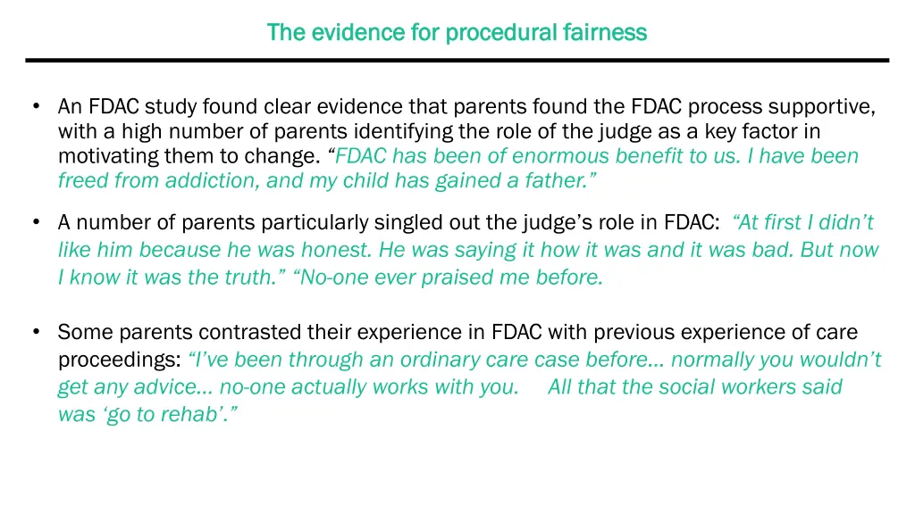 the evidence for procedural fairness the evidence 3