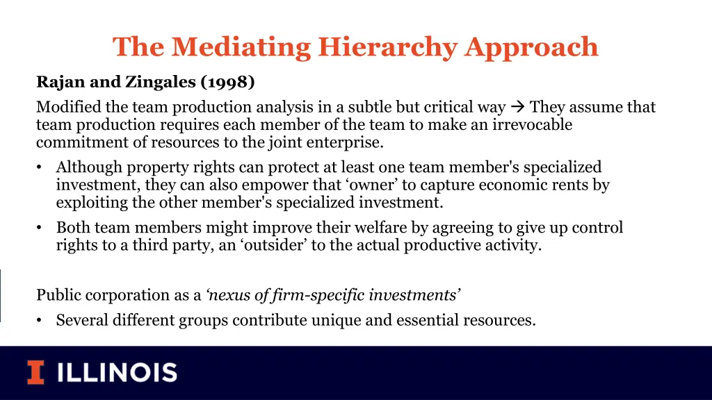 the mediating hierarchy approach