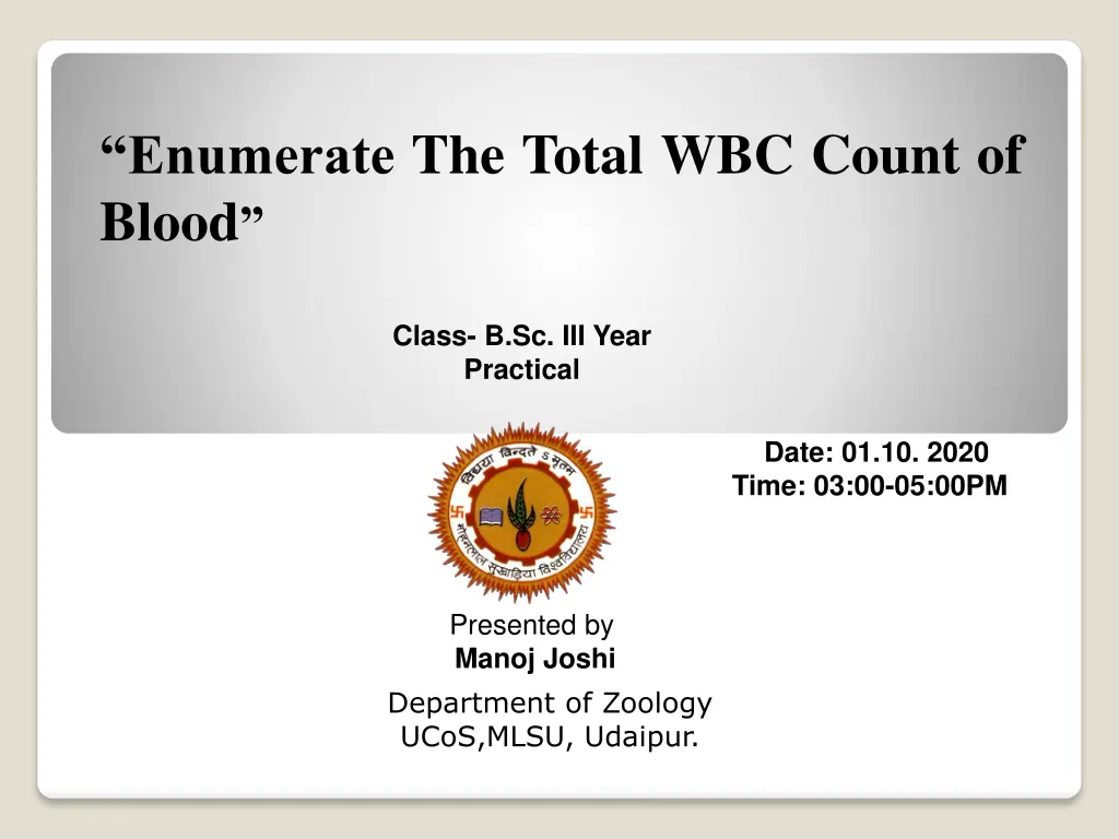 enumerate the total wbc count of blood
