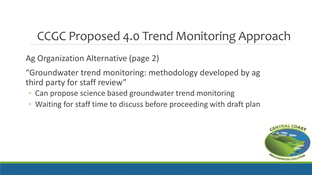 ccgc proposed 4 0 trend monitoring approach