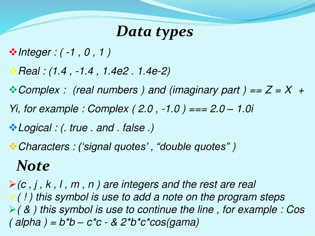 data types